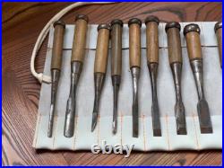 Japanese Nomi Chisel Vintage Old Retro Oire Tools Set of 10 Hiramaru F/S From JP