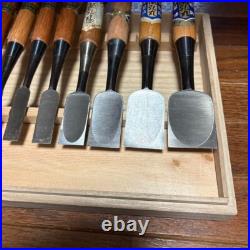 Japanese Nomi Chisel Vintage Old Retro Oire Tools Set of 10 Kikuhiromaru F/S Japanese Nomi Chisel Vintage Old Retro Oire Tools Set of 10 Kikuhiromaru F/S