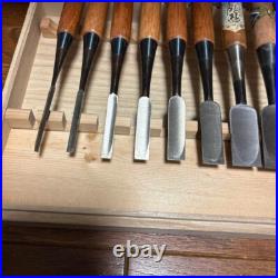 Japanese Nomi Chisel Vintage Old Retro Oire Tools Set of 10 Kikuhiromaru F/S Japanese Nomi Chisel Vintage Old Retro Oire Tools Set of 10 Kikuhiromaru F/S