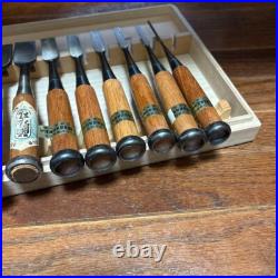 Japanese Nomi Chisel Vintage Old Retro Oire Tools Set of 10 Kikuhiromaru F/S Japanese Nomi Chisel Vintage Old Retro Oire Tools Set of 10 Kikuhiromaru F/S