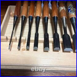 Japanese Nomi Chisel Vintage Old Retro Oire Tools Set of 10 Kikuhiromaru F/S Japanese Nomi Chisel Vintage Old Retro Oire Tools Set of 10 Kikuhiromaru F/S