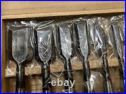 Japanese Nomi Chisel Vintage Old Retro Oire Tools Set of 10 Kokutan