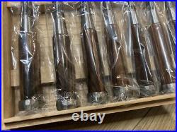 Japanese Nomi Chisel Vintage Old Retro Oire Tools Set of 10 Kokutan