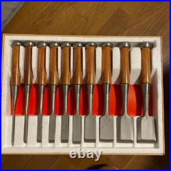 Japanese Nomi Chisel Vintage Old Retro Oire Tools Set of 10 Signed F/S From JP Japanese Nomi Chisel Vintage Old Retro Oire Tools Set of 10 Signed F/S From JP