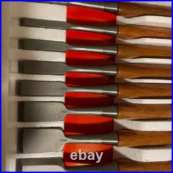 Japanese Nomi Chisel Vintage Old Retro Oire Tools Set of 10 Signed F/S From JP Japanese Nomi Chisel Vintage Old Retro Oire Tools Set of 10 Signed F/S From JP