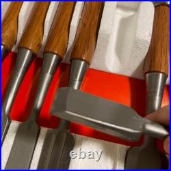Japanese Nomi Chisel Vintage Old Retro Oire Tools Set of 10 Signed F/S From JP Japanese Nomi Chisel Vintage Old Retro Oire Tools Set of 10 Signed F/S From JP