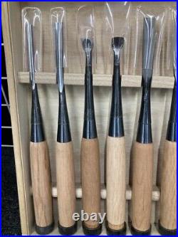 Japanese Nomi Chisel Vintage Old Retro Oire Tools Set of 10 Unused Ingraved