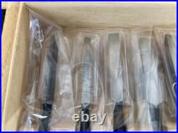 Japanese Nomi Chisel Vintage Old Retro Oire Tools Set of 10 in Box Ohuchi