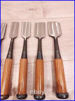 Japanese Nomi Chisel Vintage Old Retro Oire Tools Set of 10 in Box Unused