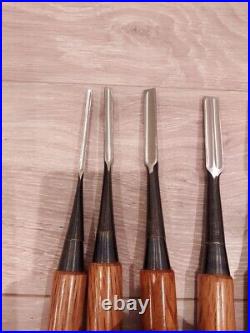 Japanese Nomi Chisel Vintage Old Retro Oire Tools Set of 10 in Box Unused