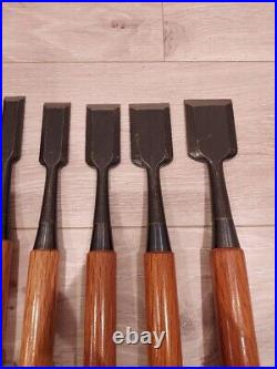 Japanese Nomi Chisel Vintage Old Retro Oire Tools Set of 10 in Box Unused