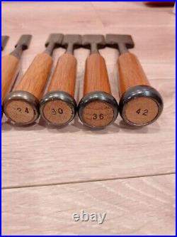 Japanese Nomi Chisel Vintage Old Retro Oire Tools Set of 10 in Box Unused