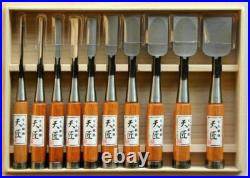 Japanese Nomi Chisel Vintage Old Retro Oire Tools Set of 10 oak withBox NEW Japanese Nomi Chisel Vintage Old Retro Oire Tools Set of 10 oak withBox NEW