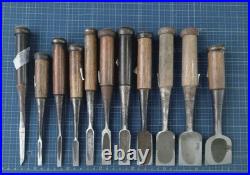 Japanese Nomi Chisel Vintage Old Retro Oire Tools Set of 11 #1-4