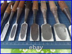 Japanese Nomi Chisel Vintage Old Retro Oire Tools Set of 11 #1-4