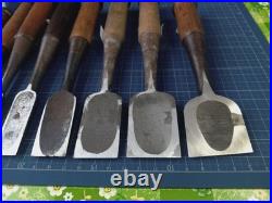 Japanese Nomi Chisel Vintage Old Retro Oire Tools Set of 11 #1-4