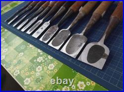 Japanese Nomi Chisel Vintage Old Retro Oire Tools Set of 11 #1-4