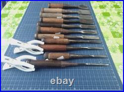 Japanese Nomi Chisel Vintage Old Retro Oire Tools Set of 11 #1-4