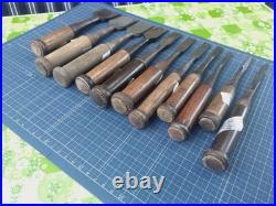 Japanese Nomi Chisel Vintage Old Retro Oire Tools Set of 11 #1-4
