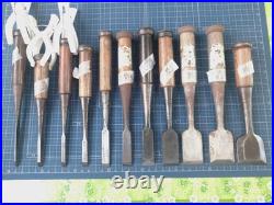 Japanese Nomi Chisel Vintage Old Retro Oire Tools Set of 11 #1-4