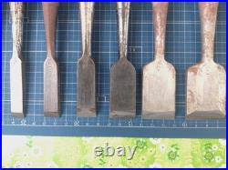 Japanese Nomi Chisel Vintage Old Retro Oire Tools Set of 11 #1-4