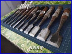 Japanese Nomi Chisel Vintage Old Retro Oire Tools Set of 11 #1-4
