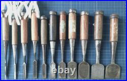 Japanese Nomi Chisel Vintage Old Retro Oire Tools Set of 11 Used