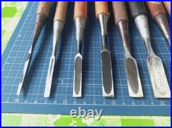 Japanese Nomi Chisel Vintage Old Retro Oire Tools Set of 11 Used