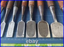 Japanese Nomi Chisel Vintage Old Retro Oire Tools Set of 11 Used