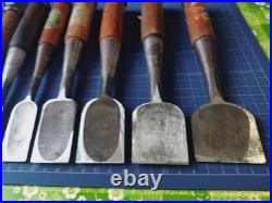 Japanese Nomi Chisel Vintage Old Retro Oire Tools Set of 11 Used