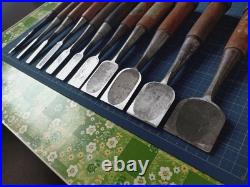 Japanese Nomi Chisel Vintage Old Retro Oire Tools Set of 11 Used
