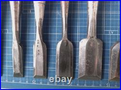 Japanese Nomi Chisel Vintage Old Retro Oire Tools Set of 11 Used