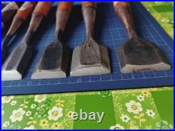 Japanese Nomi Chisel Vintage Old Retro Oire Tools Set of 11 Used