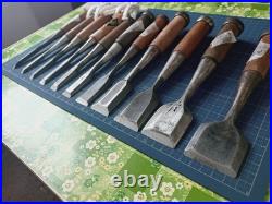 Japanese Nomi Chisel Vintage Old Retro Oire Tools Set of 11 Used