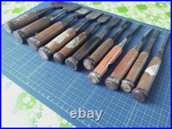 Japanese Nomi Chisel Vintage Old Retro Oire Tools Set of 11 Used