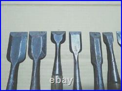 Japanese Nomi Chisel Vintage Old Retro Oire Tools Set of 12 #1.0-8.0