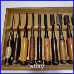 Japanese Nomi Chisel Vintage Old Retro Oire Tools Set of 12 Keiju used F/S