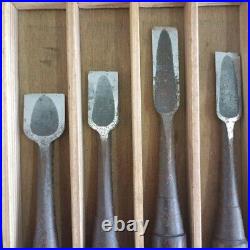 Japanese Nomi Chisel Vintage Old Retro Oire Tools Set of 12 Kikuhiromaru F/S JP