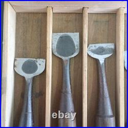 Japanese Nomi Chisel Vintage Old Retro Oire Tools Set of 12 Kikuhiromaru F/S JP