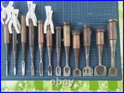 Japanese Nomi Chisel Vintage Old Retro Oire Tools Set of 12 Used Japanese Nomi Chisel Vintage Old Retro Oire Tools Set of 12 Used