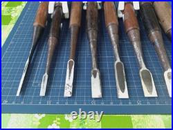 Japanese Nomi Chisel Vintage Old Retro Oire Tools Set of 12 Used Japanese Nomi Chisel Vintage Old Retro Oire Tools Set of 12 Used