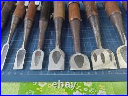 Japanese Nomi Chisel Vintage Old Retro Oire Tools Set of 12 Used Japanese Nomi Chisel Vintage Old Retro Oire Tools Set of 12 Used