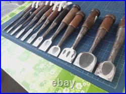 Japanese Nomi Chisel Vintage Old Retro Oire Tools Set of 12 Used Japanese Nomi Chisel Vintage Old Retro Oire Tools Set of 12 Used