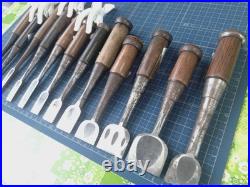 Japanese Nomi Chisel Vintage Old Retro Oire Tools Set of 12 Used Japanese Nomi Chisel Vintage Old Retro Oire Tools Set of 12 Used