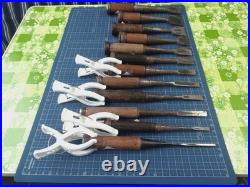 Japanese Nomi Chisel Vintage Old Retro Oire Tools Set of 12 Used Japanese Nomi Chisel Vintage Old Retro Oire Tools Set of 12 Used