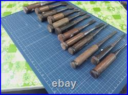 Japanese Nomi Chisel Vintage Old Retro Oire Tools Set of 12 Used Japanese Nomi Chisel Vintage Old Retro Oire Tools Set of 12 Used