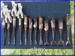 Japanese Nomi Chisel Vintage Old Retro Oire Tools Set of 12 Used Japanese Nomi Chisel Vintage Old Retro Oire Tools Set of 12 Used
