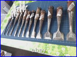 Japanese Nomi Chisel Vintage Old Retro Oire Tools Set of 12 Used Japanese Nomi Chisel Vintage Old Retro Oire Tools Set of 12 Used