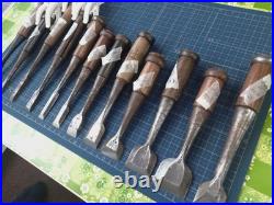 Japanese Nomi Chisel Vintage Old Retro Oire Tools Set of 12 Used Japanese Nomi Chisel Vintage Old Retro Oire Tools Set of 12 Used