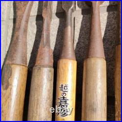 Japanese Nomi Chisel Vintage Old Retro Oire Tools Set of 13